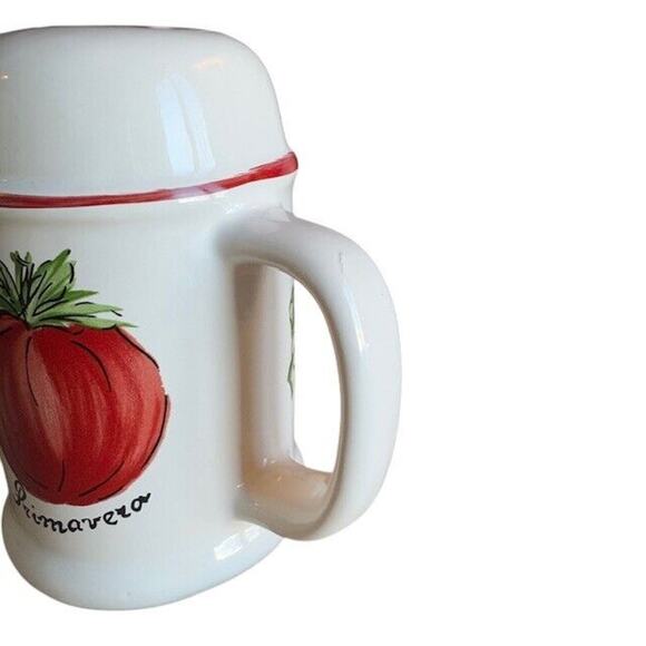 Certified Intl Parmesan Cheese Shaker Container made in Portugal hand painted - Picture 2 of 5